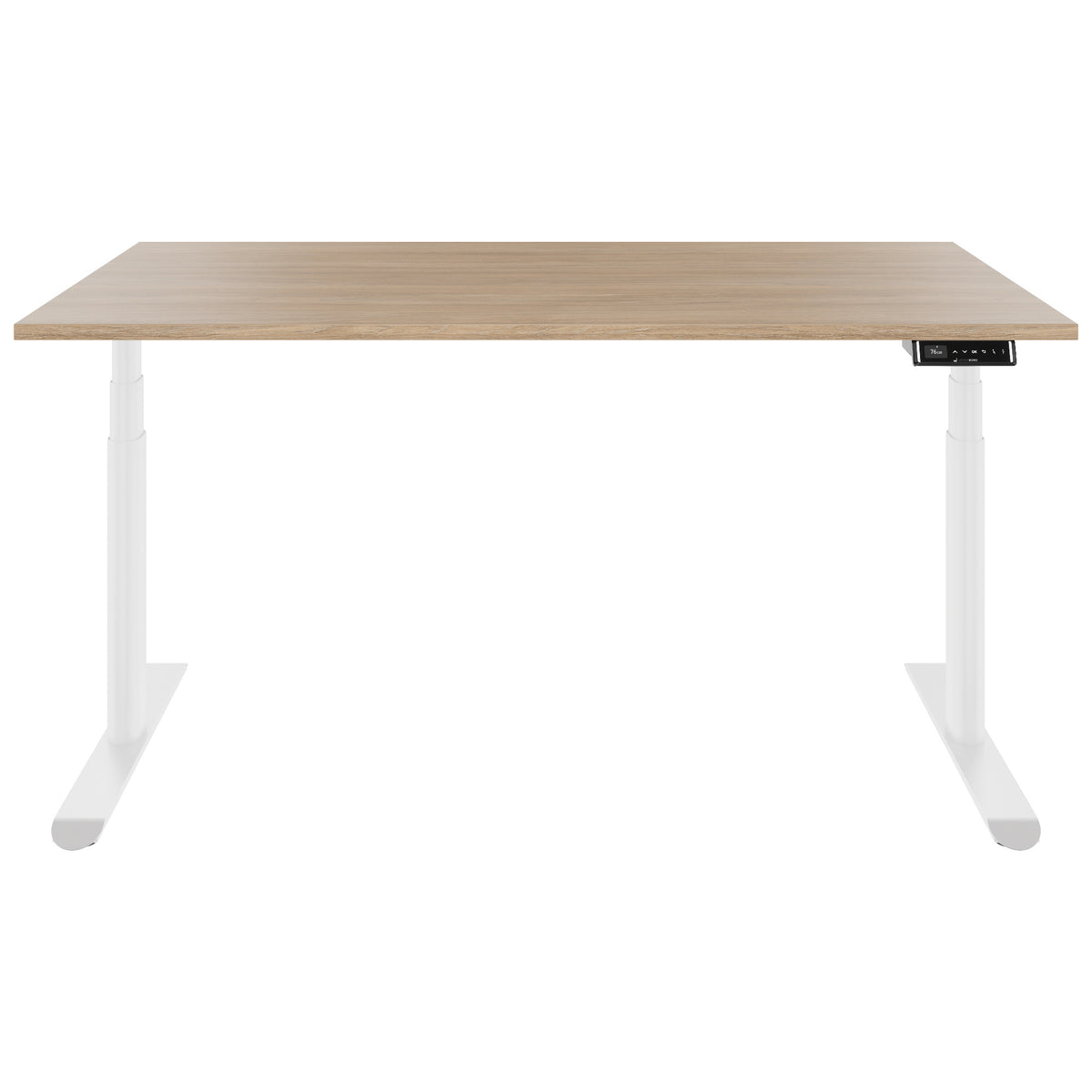 TELDRA Pro Curve, 2-Motoren-Schreibtisch | 1200-2000 mm, elektrisch höhenverstellbar, Bernsteineiche