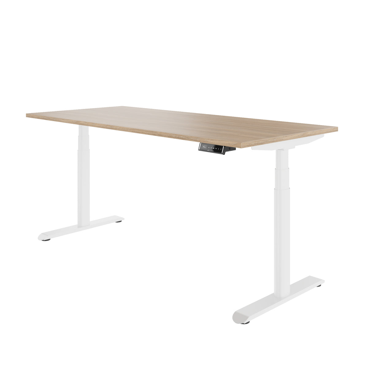 TELDRA Pro Curve, 2-Motoren-Schreibtisch | 1200-2000 mm, elektrisch höhenverstellbar, Bernsteineiche