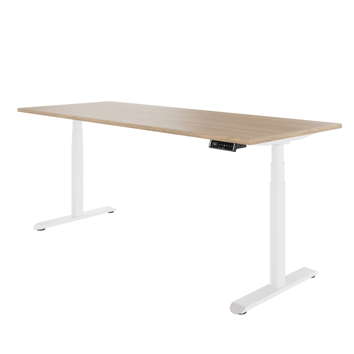 TELDRA Pro Curve, 2-Motoren-Schreibtisch | 1200-2000 mm, elektrisch höhenverstellbar, Bernsteineiche