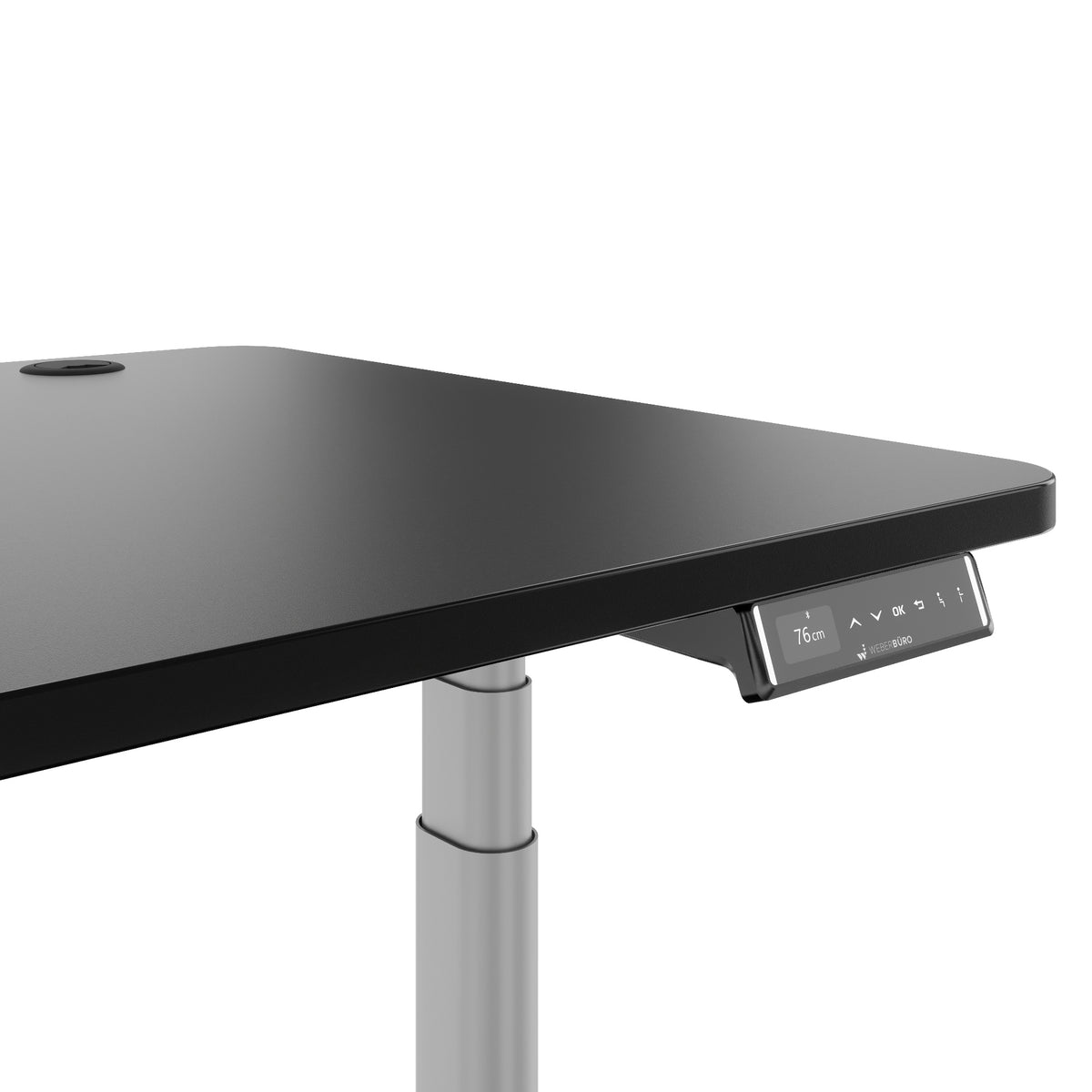 TELDRA Pro Curve, 2-Motoren-Schreibtisch | 1200-2000 mm, elektrisch höhenverstellbar, Schwarz