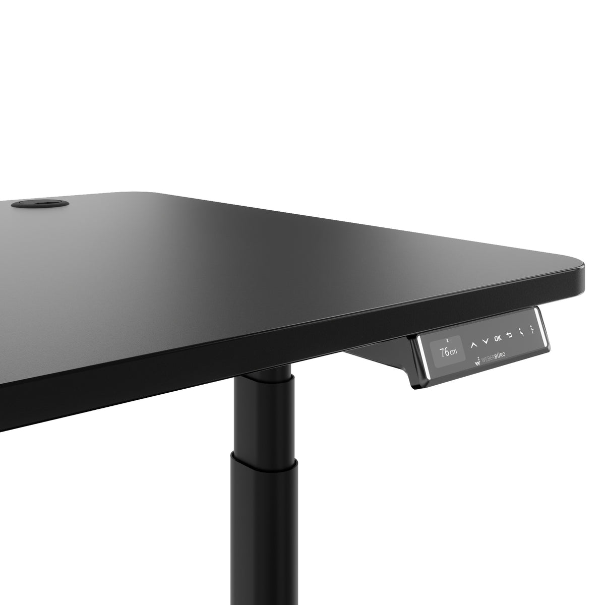 TELDRA Pro Curve, 2-Motoren-Schreibtisch | 1200-2000 mm, elektrisch höhenverstellbar, Schwarz