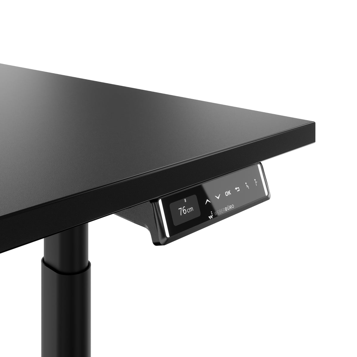 TELDRA Pro Curve, 2-Motoren-Schreibtisch | 1200-2000 mm, elektrisch höhenverstellbar, Schwarz