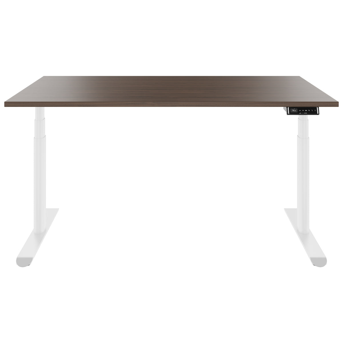 TELDRA Pro Curve, 2-Motoren-Schreibtisch | 1600-1800 mm, elektrisch höhenverstellbar,  Nussbaum