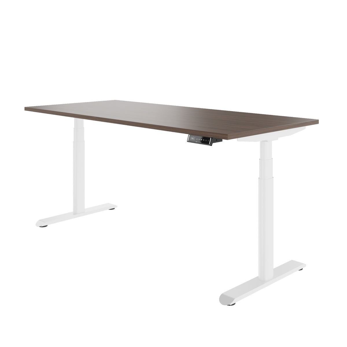TELDRA Pro Curve, 2-Motoren-Schreibtisch | 1600-1800 mm, elektrisch höhenverstellbar,  Nussbaum