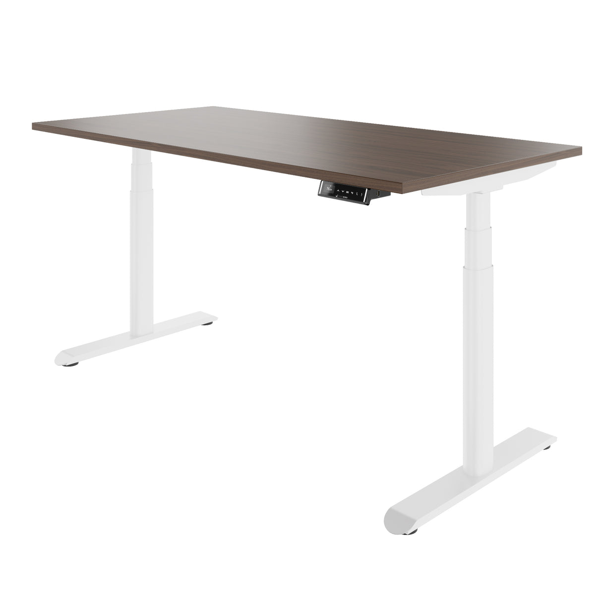 TELDRA Pro Curve, 2-Motoren-Schreibtisch | 1600-1800 mm, elektrisch höhenverstellbar,  Nussbaum