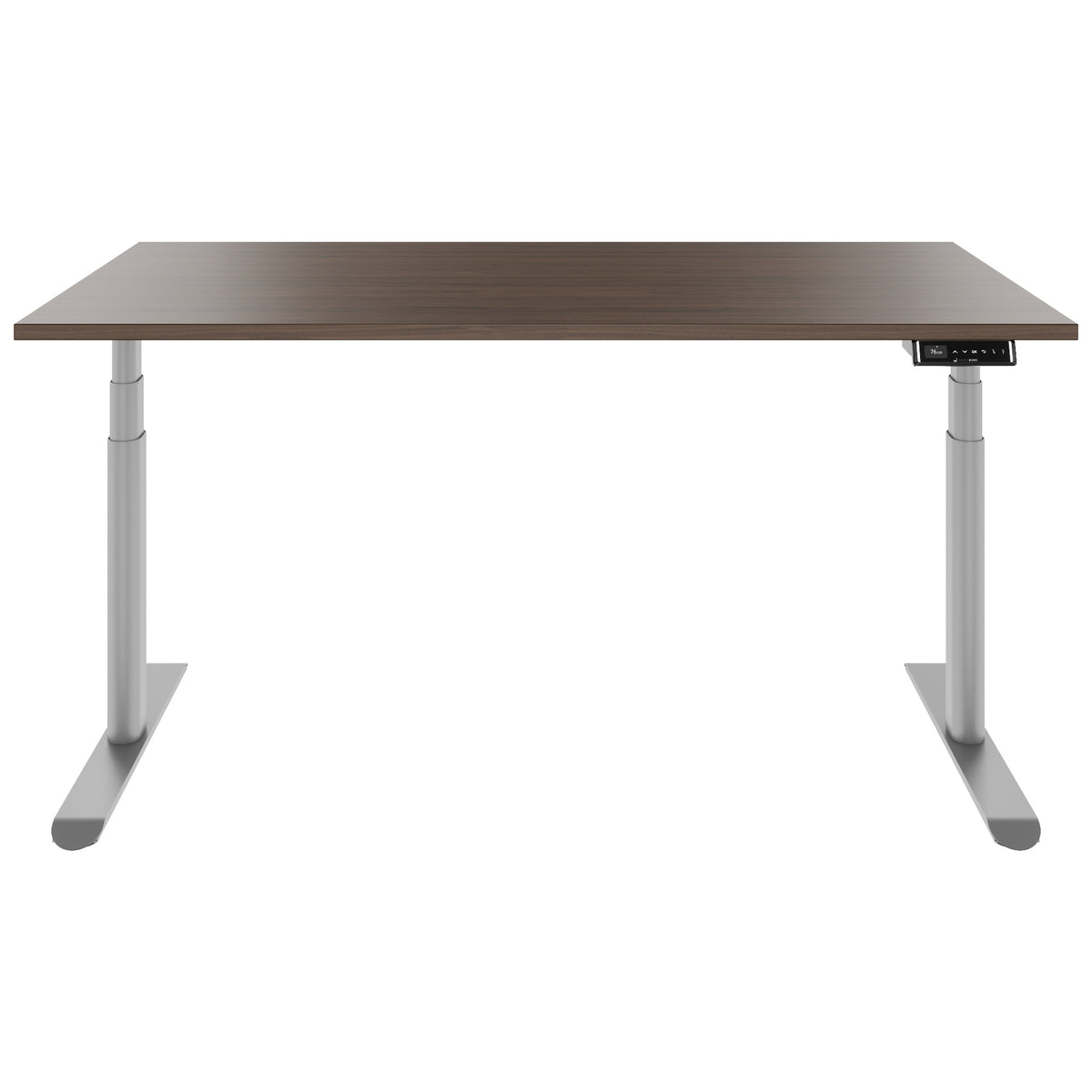 TELDRA Pro Curve, 2-Motoren-Schreibtisch | 1600-1800 mm, elektrisch höhenverstellbar,  Nussbaum