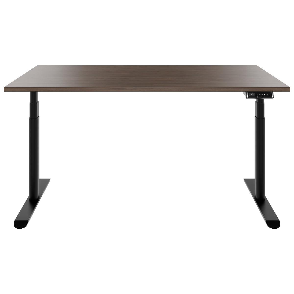 TELDRA Pro Curve, 2-Motoren-Schreibtisch | 1600-1800 mm, elektrisch höhenverstellbar,  Nussbaum