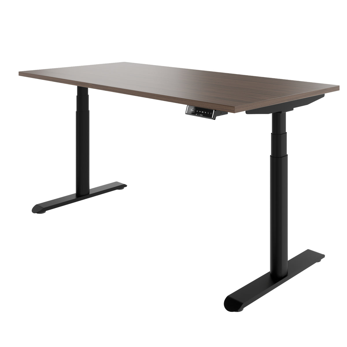 TELDRA Pro Curve, 2-Motoren-Schreibtisch | 1600-1800 mm, elektrisch höhenverstellbar,  Nussbaum