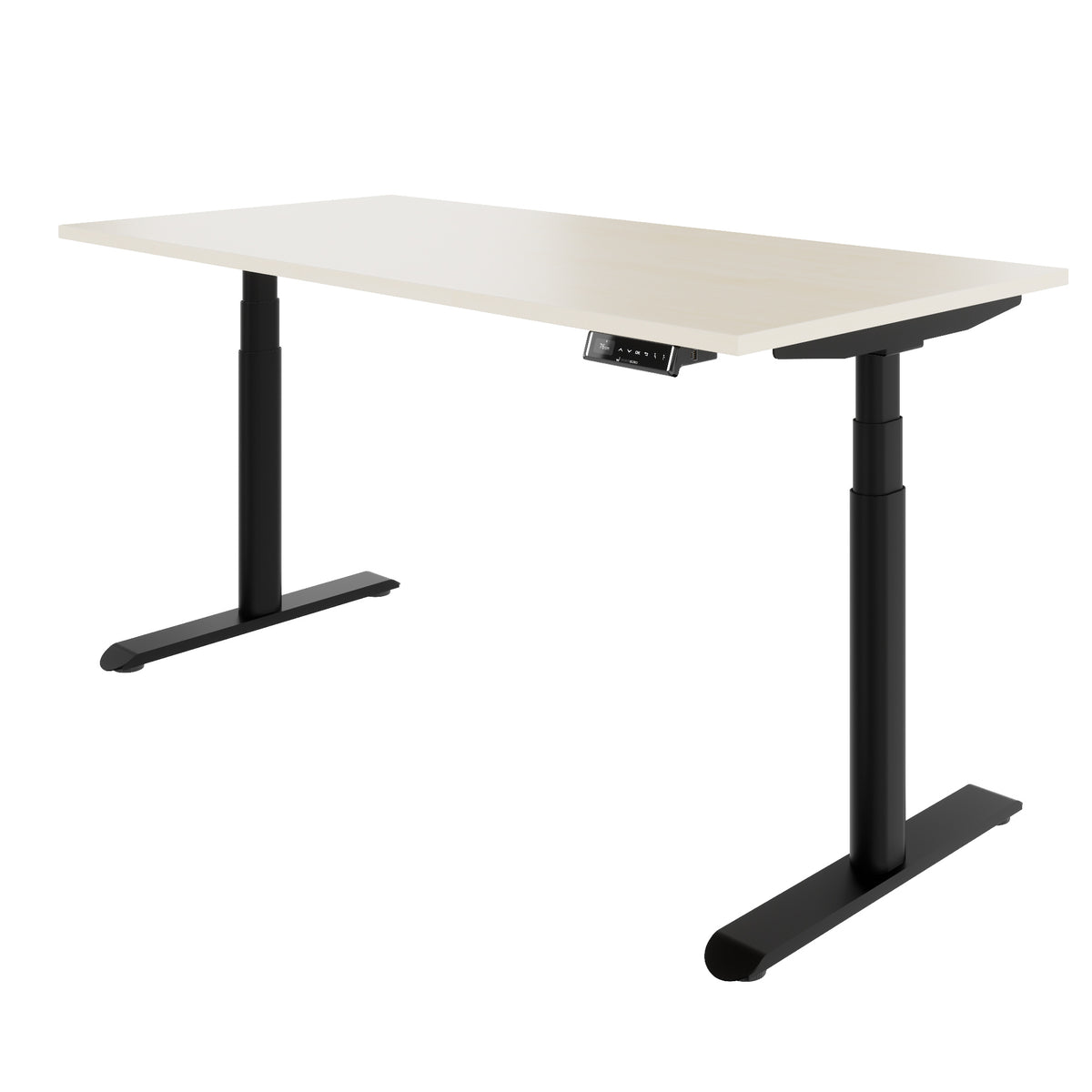 TELDRA Pro Curve, 2-Motoren-Schreibtisch | 1600-1800 mm, elektrisch höhenverstellbar, Ahorn