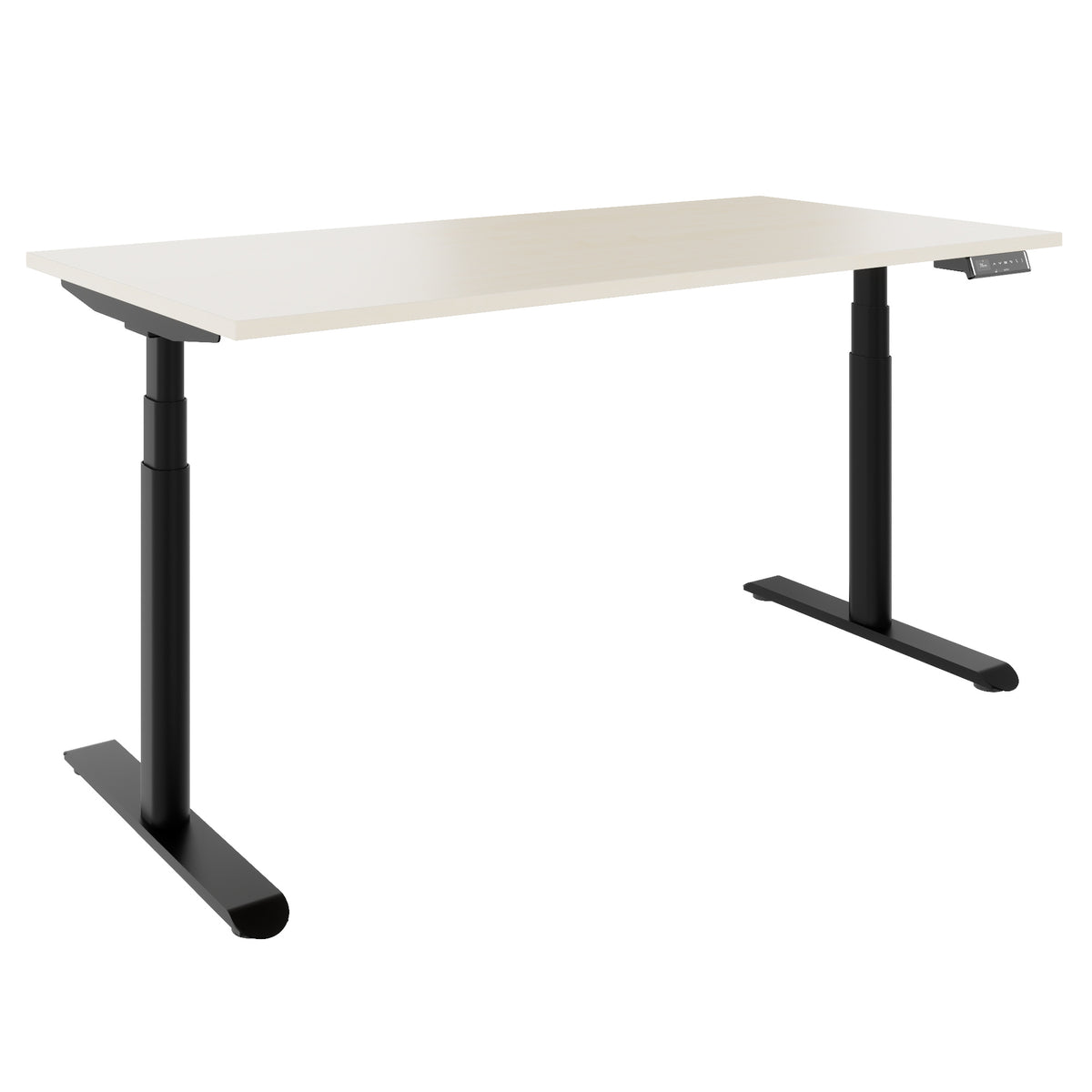 TELDRA Pro Curve, 2-Motoren-Schreibtisch | 1600-1800 mm, elektrisch höhenverstellbar, Ahorn
