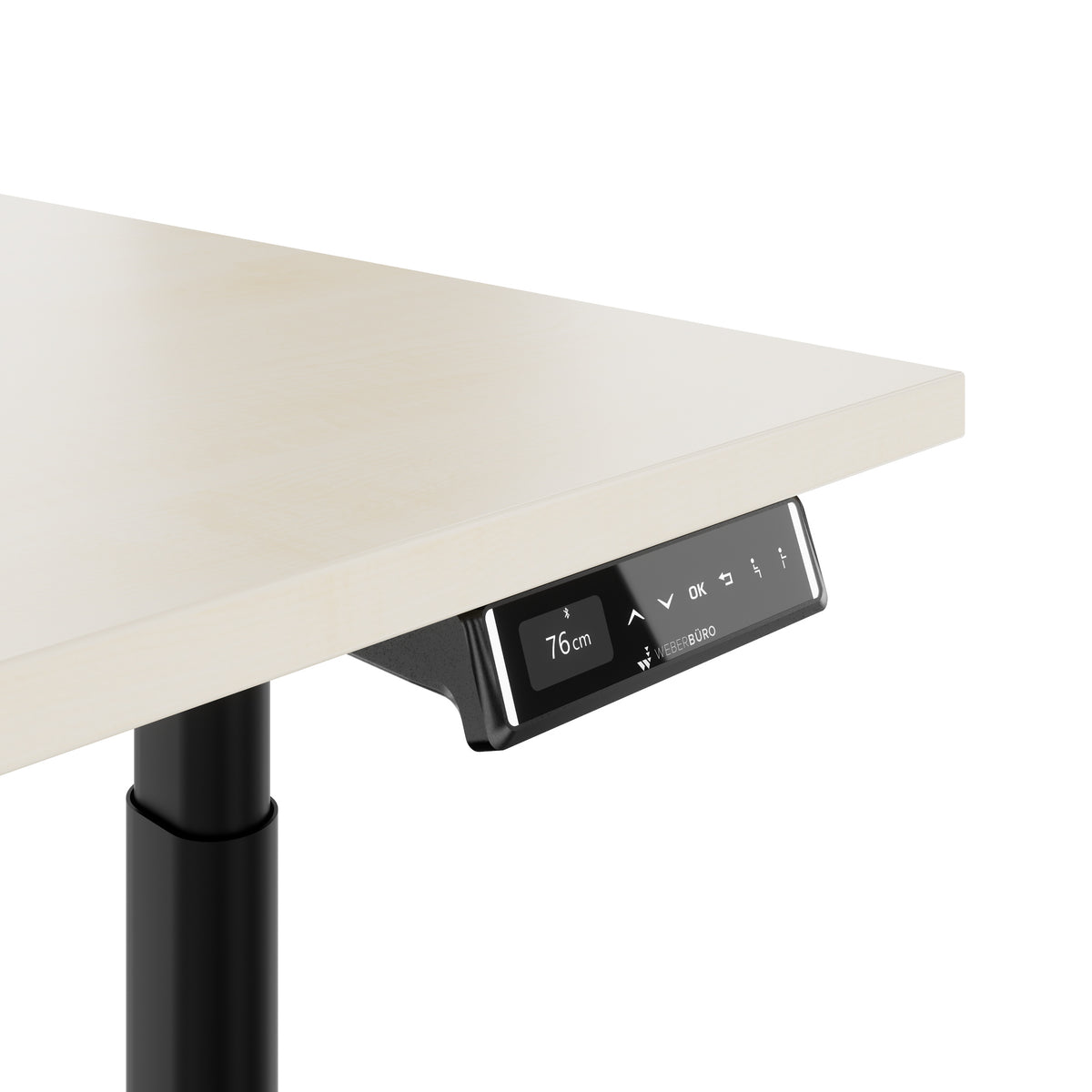 TELDRA Pro Curve, 2-Motoren-Schreibtisch | 1600-1800 mm, elektrisch höhenverstellbar, Ahorn