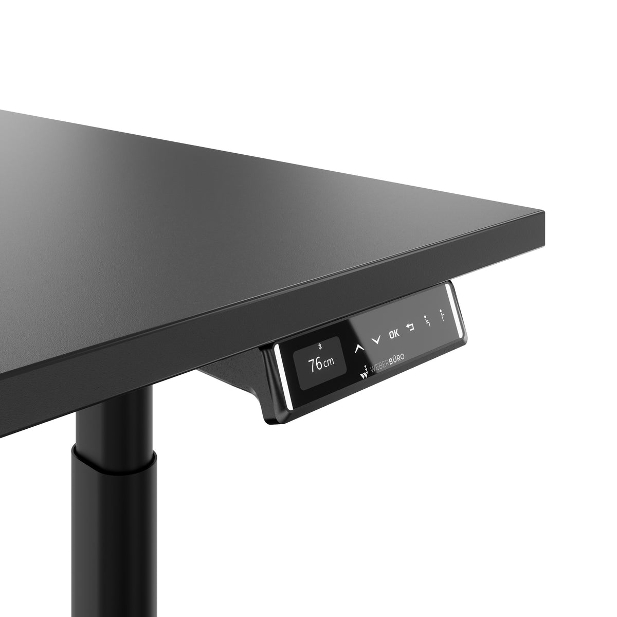 TELDRA Pro Curve, 2-Motoren-Schreibtisch | 1600-1800 mm, elektrisch höhenverstellbar, Anthrazit