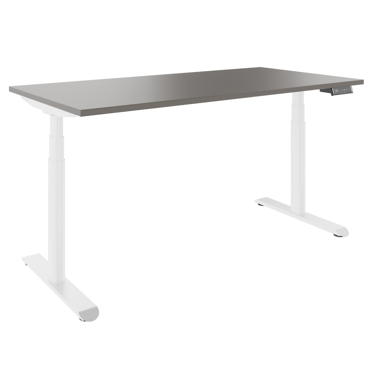 TELDRA Pro Curve, 2-Motoren-Schreibtisch | 1600-1800 mm, elektrisch höhenverstellbar, Cubanitgrau