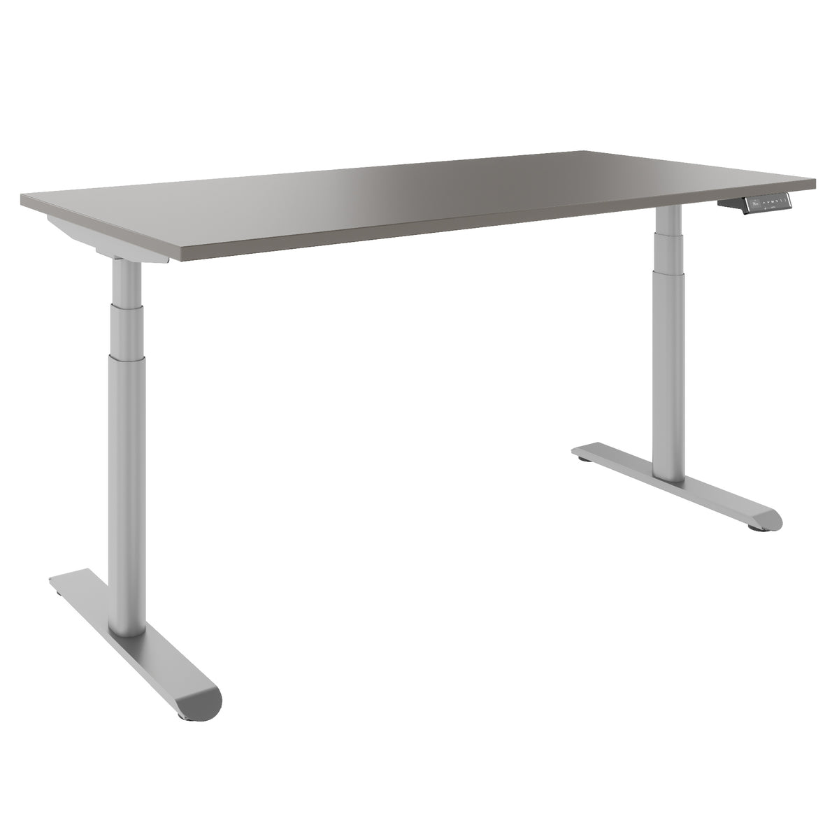 TELDRA Pro Curve, 2-Motoren-Schreibtisch | 1600-1800 mm, elektrisch höhenverstellbar, Cubanitgrau