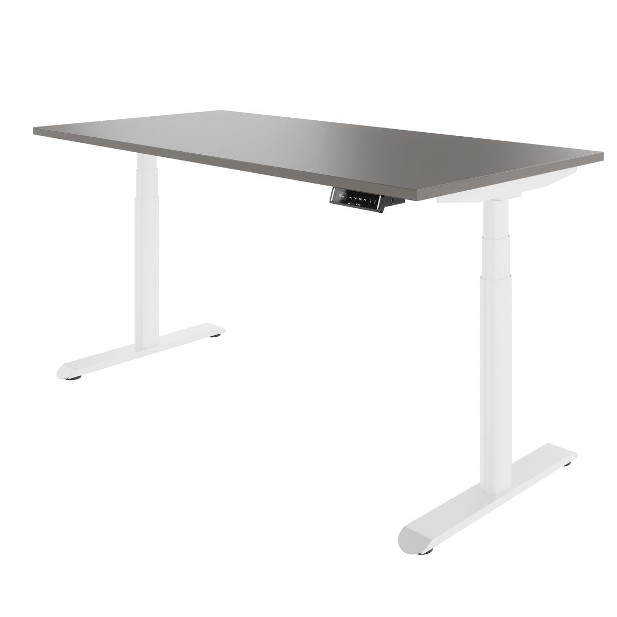 TELDRA Pro Curve, 2-Motoren-Schreibtisch | 1600-1800 mm, elektrisch höhenverstellbar, Cubanitgrau