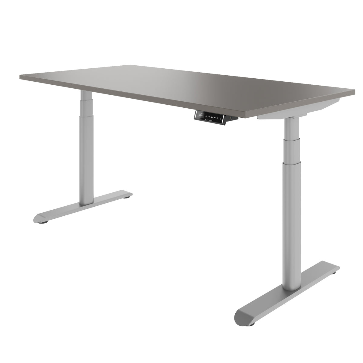 TELDRA Pro Curve, 2-Motoren-Schreibtisch | 1600-1800 mm, elektrisch höhenverstellbar, Cubanitgrau