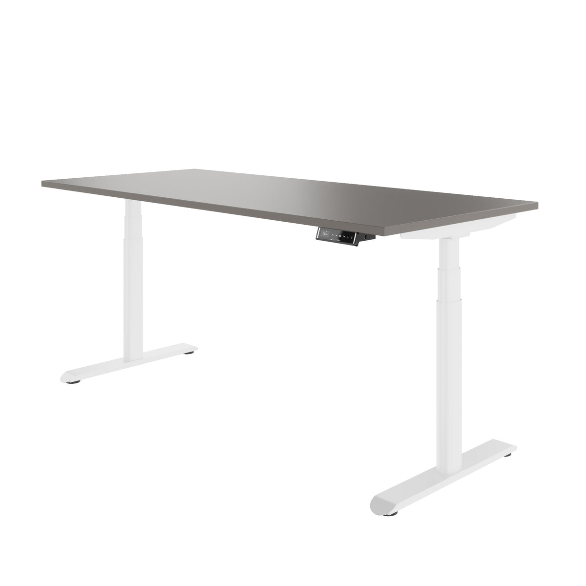 TELDRA Pro Curve, 2-Motoren-Schreibtisch | 1600-1800 mm, elektrisch höhenverstellbar, Cubanitgrau
