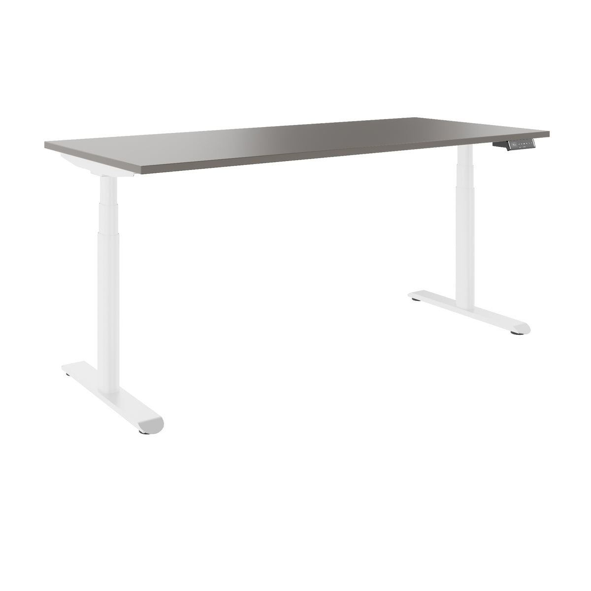 TELDRA Pro Curve, 2-Motoren-Schreibtisch | 1600-1800 mm, elektrisch höhenverstellbar, Cubanitgrau