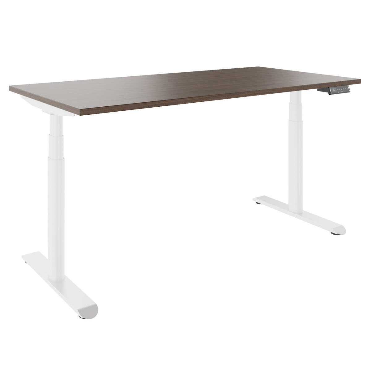 TELDRA Pro Curve, 2-Motoren-Schreibtisch | 1600-1800 mm, elektrisch höhenverstellbar,  Nussbaum