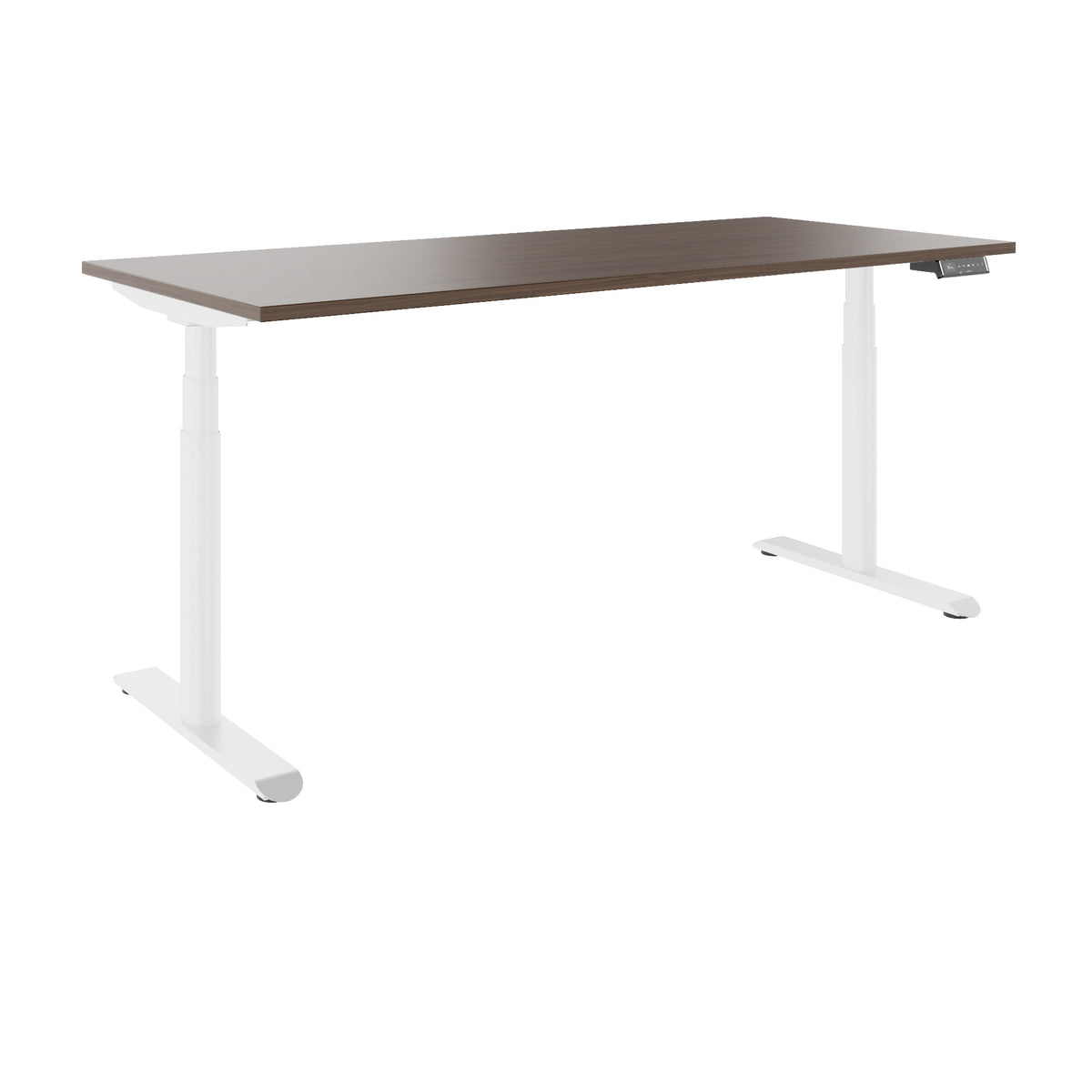 TELDRA Pro Curve, 2-Motoren-Schreibtisch | 1600-1800 mm, elektrisch höhenverstellbar,  Nussbaum