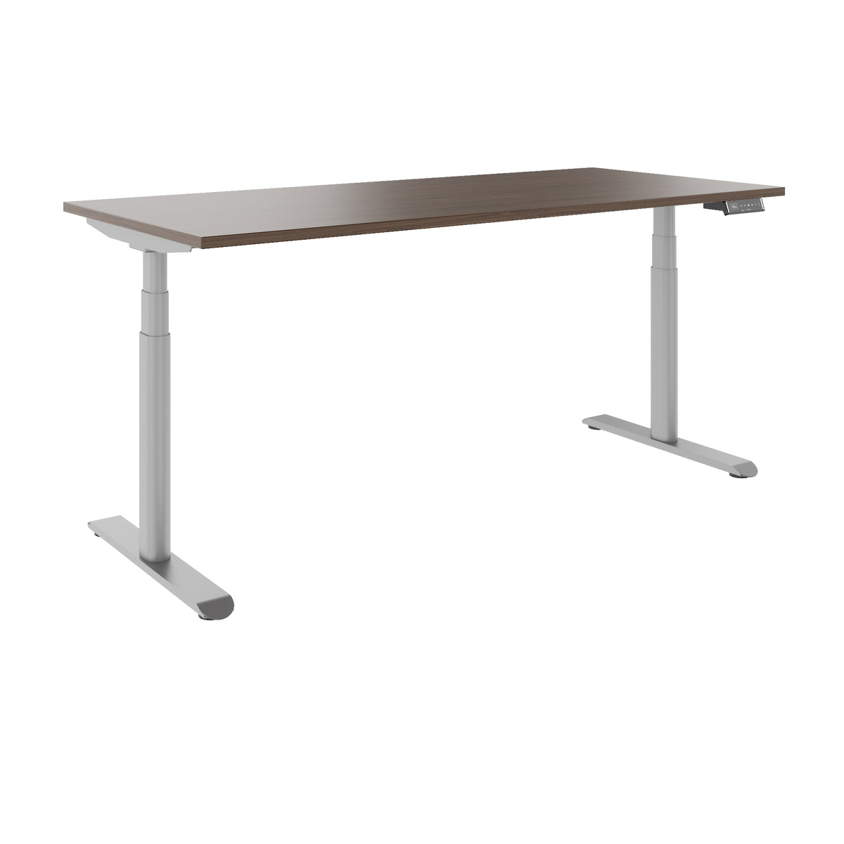 TELDRA Pro Curve, 2-Motoren-Schreibtisch | 1600-1800 mm, elektrisch höhenverstellbar,  Nussbaum