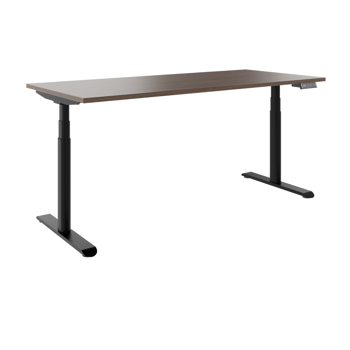 TELDRA Pro Curve, 2-Motoren-Schreibtisch | 1600-1800 mm, elektrisch höhenverstellbar,  Nussbaum