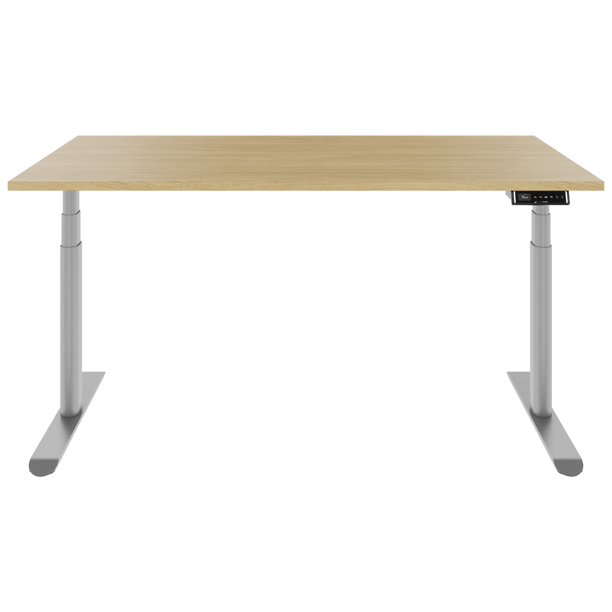 TELDRA Pro Curve, 2-Motoren-Schreibtisch | 1600-2000 mm, elektrisch höhenverstellbar, Echtholzfurnier Eiche