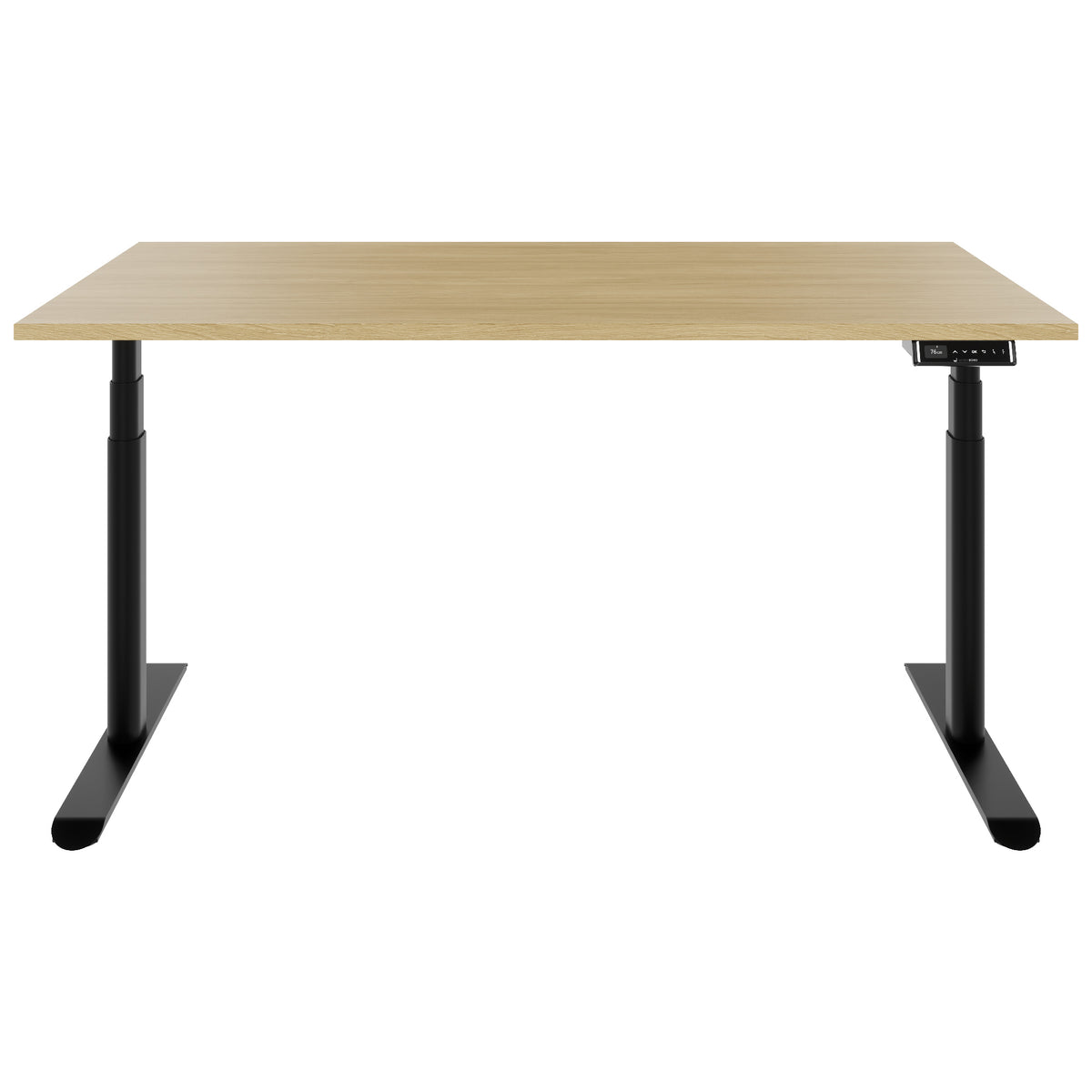 TELDRA Pro Curve, 2-Motoren-Schreibtisch | 1600-2000 mm, elektrisch höhenverstellbar, Echtholzfurnier Eiche