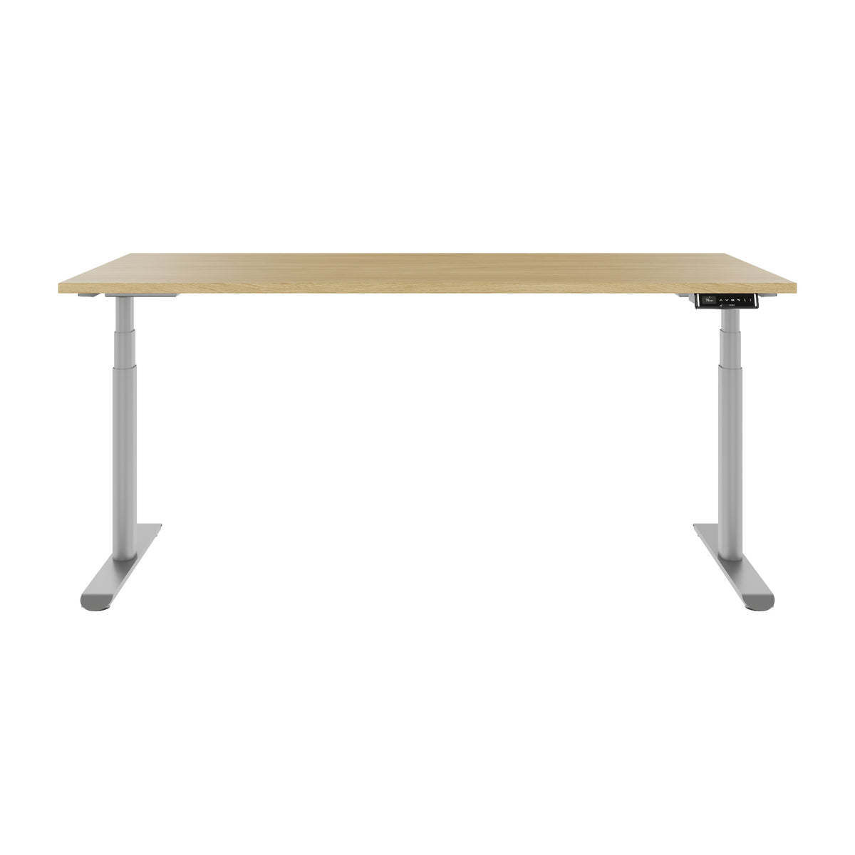 TELDRA Pro Curve, 2-Motoren-Schreibtisch | 1600-2000 mm, elektrisch höhenverstellbar, Echtholzfurnier Eiche
