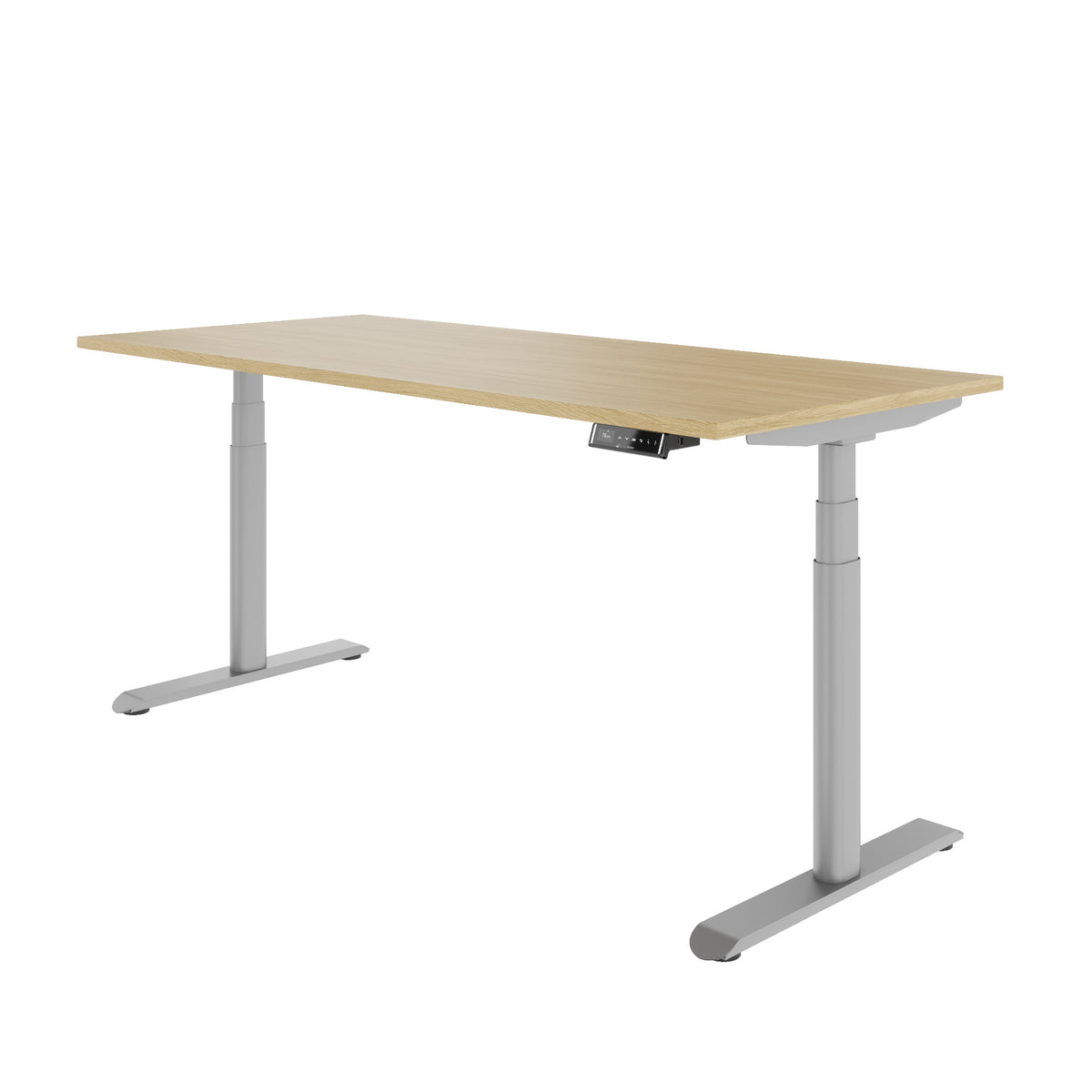 TELDRA Pro Curve, 2-Motoren-Schreibtisch | 1600-2000 mm, elektrisch höhenverstellbar, Echtholzfurnier Eiche