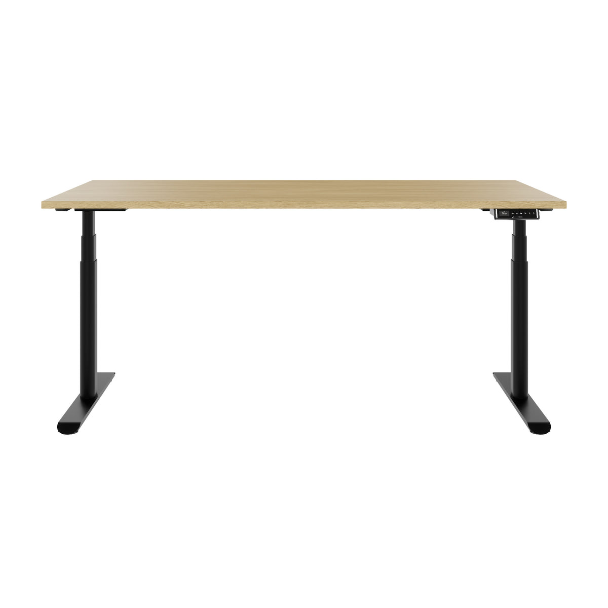 TELDRA Pro Curve, 2-Motoren-Schreibtisch | 1600-2000 mm, elektrisch höhenverstellbar, Echtholzfurnier Eiche
