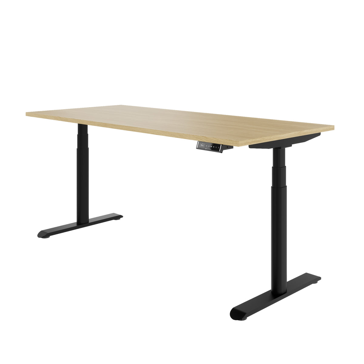 TELDRA Pro Curve, 2-Motoren-Schreibtisch | 1600-2000 mm, elektrisch höhenverstellbar, Echtholzfurnier Eiche