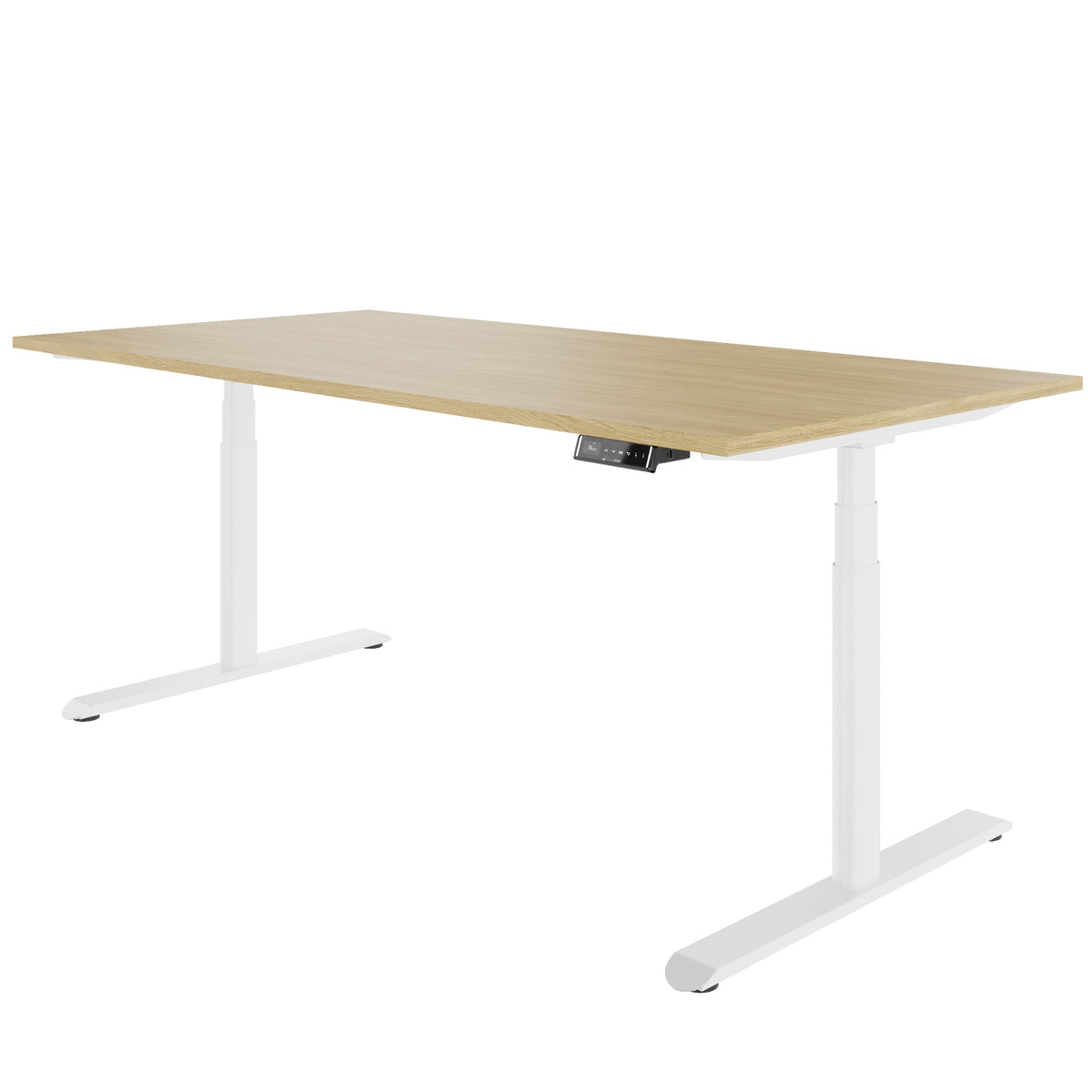 TELDRA Pro Curve, 2-Motoren-Schreibtisch | 1600-2000 mm, elektrisch höhenverstellbar, Echtholzfurnier Eiche