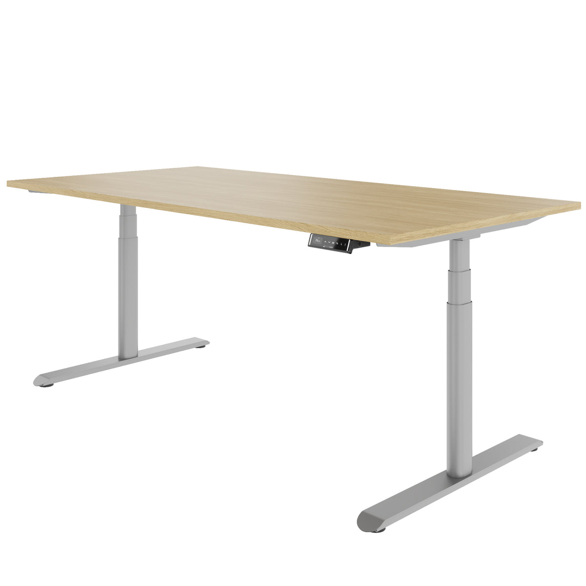 TELDRA Pro Curve, 2-Motoren-Schreibtisch | 1600-2000 mm, elektrisch höhenverstellbar, Echtholzfurnier Eiche