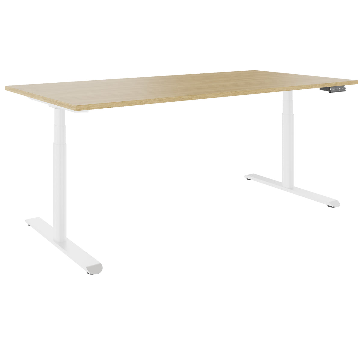 TELDRA Pro Curve, 2-Motoren-Schreibtisch | 1600-2000 mm, elektrisch höhenverstellbar, Echtholzfurnier Eiche