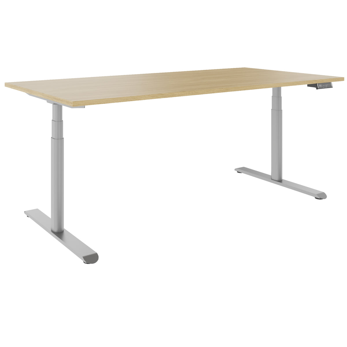 TELDRA Pro Curve, 2-Motoren-Schreibtisch | 1600-2000 mm, elektrisch höhenverstellbar, Echtholzfurnier Eiche