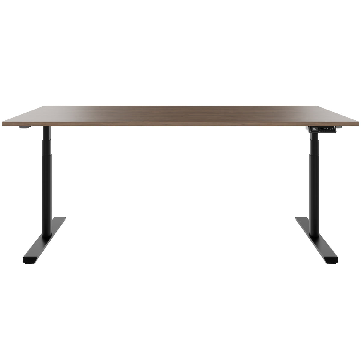 TELDRA Pro Curve, 2-Motoren-Schreibtisch | 1600-2000 mm, elektrisch höhenverstellbar, Echtholzfurnier Nussbaum