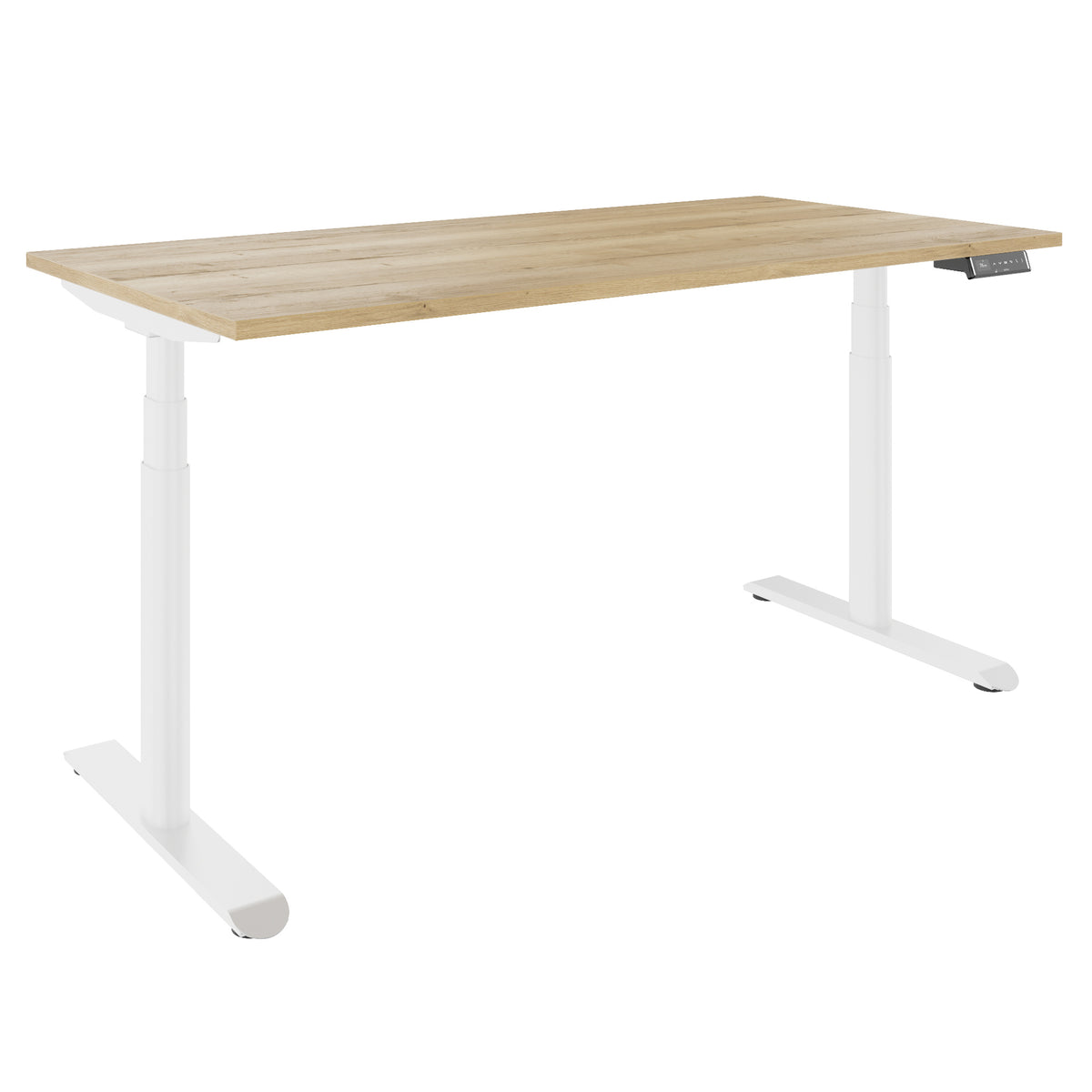 TELDRA Pro Curve, 2-Motoren-Schreibtisch | 1600-2000 mm, elektrisch höhenverstellbar, Wildeiche