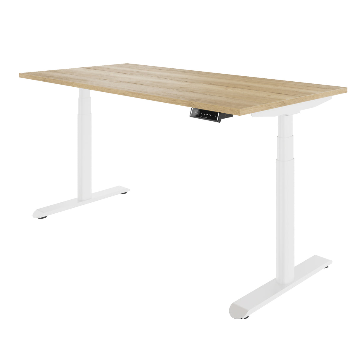 TELDRA Pro Curve, 2-Motoren-Schreibtisch | 1600-2000 mm, elektrisch höhenverstellbar, Wildeiche