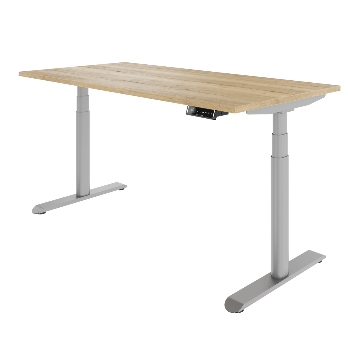 TELDRA Pro Curve, 2-Motoren-Schreibtisch | 1600-2000 mm, elektrisch höhenverstellbar, Wildeiche