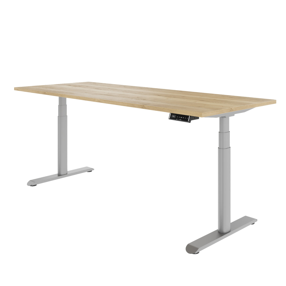 TELDRA Pro Curve, 2-Motoren-Schreibtisch | 1600-2000 mm, elektrisch höhenverstellbar, Wildeiche