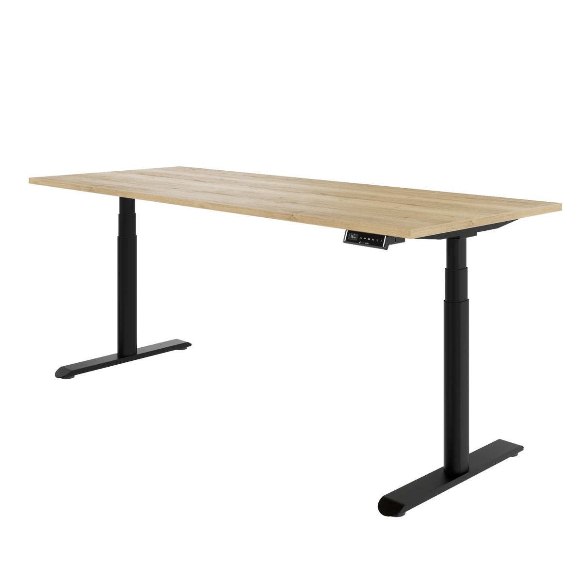 TELDRA Pro Curve, 2-Motoren-Schreibtisch | 1600-2000 mm, elektrisch höhenverstellbar, Wildeiche