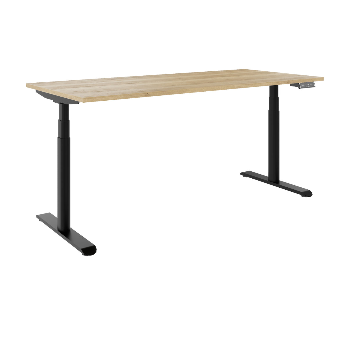 TELDRA Pro Curve, 2-Motoren-Schreibtisch | 1600-2000 mm, elektrisch höhenverstellbar, Wildeiche
