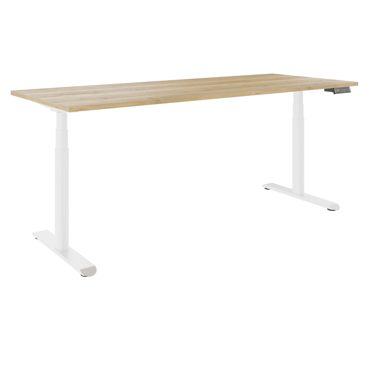TELDRA Pro Curve, 2-Motoren-Schreibtisch | 1600-2000 mm, elektrisch höhenverstellbar, Wildeiche