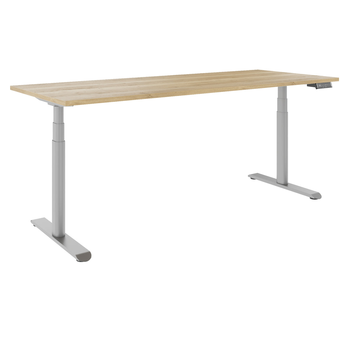 TELDRA Pro Curve, 2-Motoren-Schreibtisch | 1600-2000 mm, elektrisch höhenverstellbar, Wildeiche