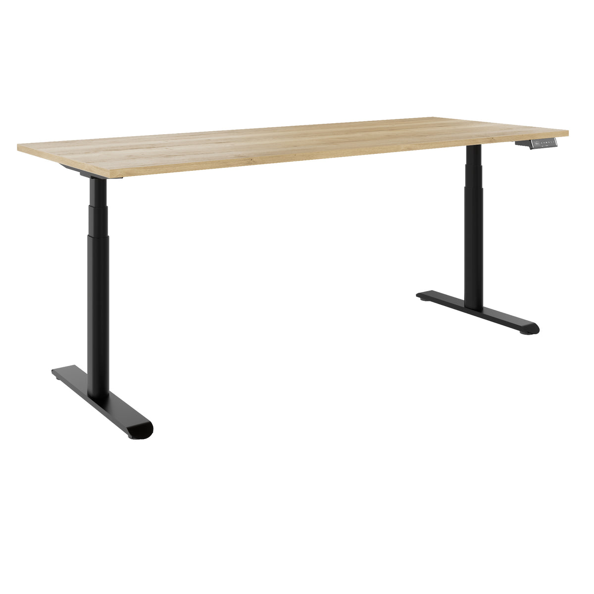 TELDRA Pro Curve, 2-Motoren-Schreibtisch | 1600-2000 mm, elektrisch höhenverstellbar, Wildeiche