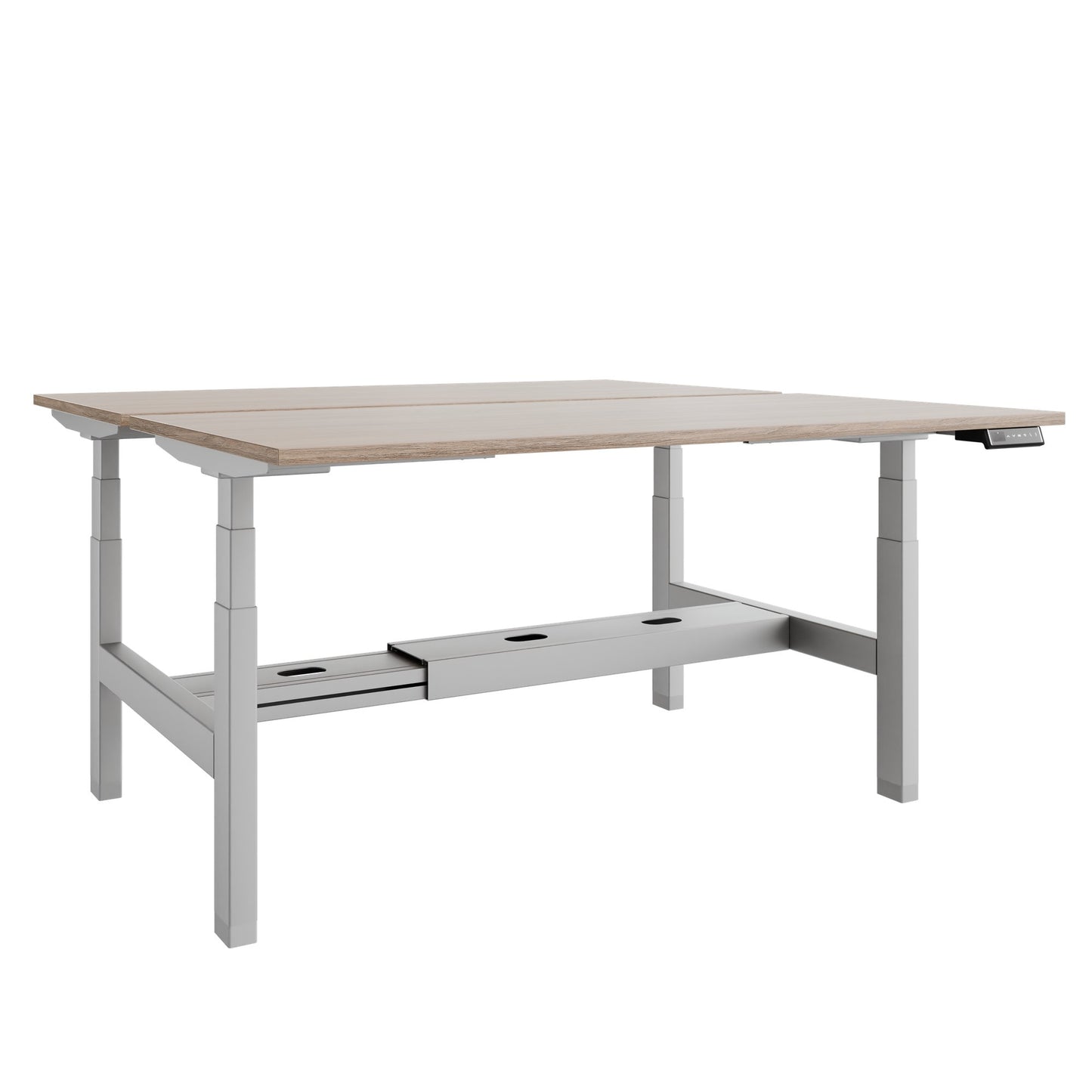 TELDRA Pro Team-Schreibtisch | 1600-1800 mm, elektrisch höhenverstellbar, Bernsteineiche