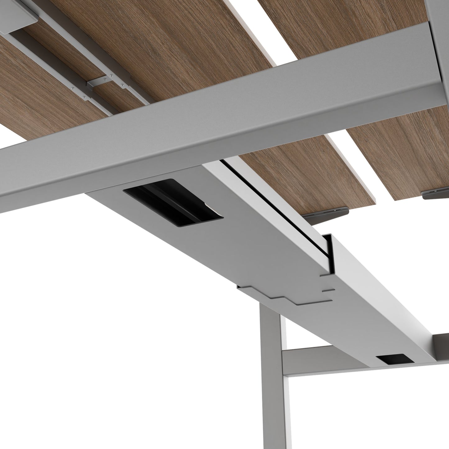 TELDRA Pro Team-Schreibtisch | 1600-1800 mm, elektrisch höhenverstellbar, Bernsteineiche