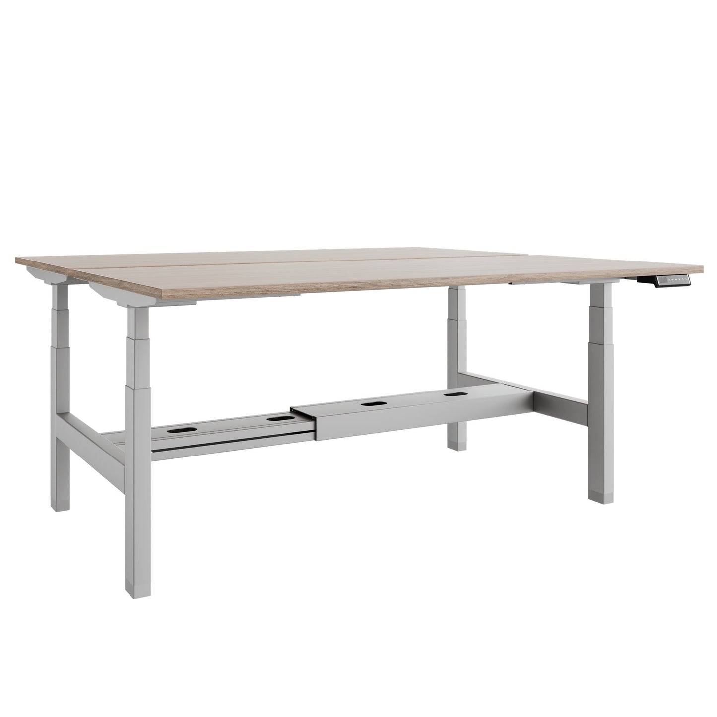 TELDRA Pro Team-Schreibtisch | 1600-1800 mm, elektrisch höhenverstellbar, Bernsteineiche