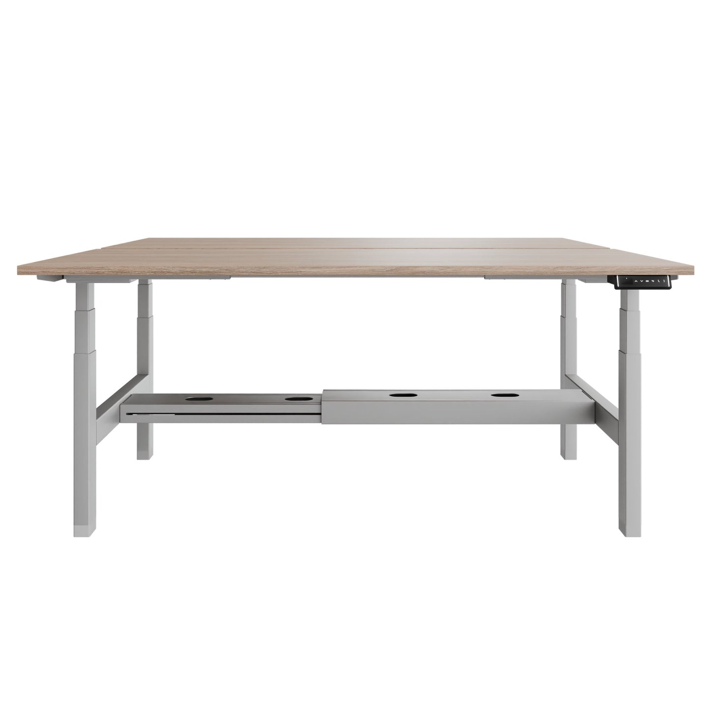 TELDRA Pro Team-Schreibtisch | 1600-1800 mm, elektrisch höhenverstellbar, Bernsteineiche